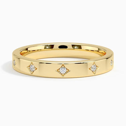 Elara 3mm Diamond Ring in 14K Yellow Gold