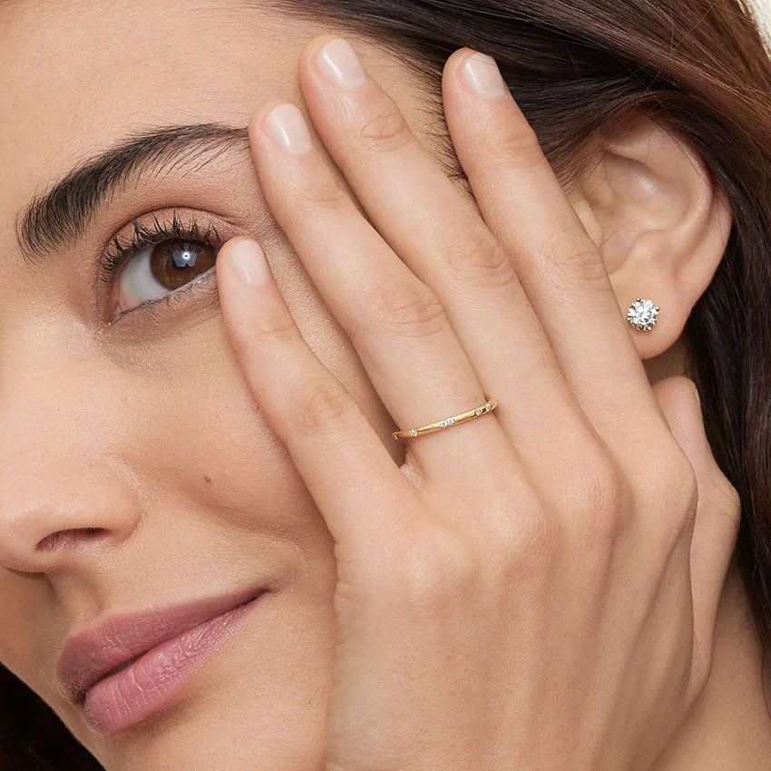 Astra 1.4mm Diamond Ring in 14K Yellow Gold