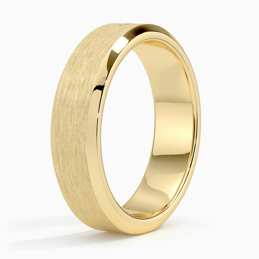 Caspian Diamond 6mm Wedding Ring in 14K Yellow Gold