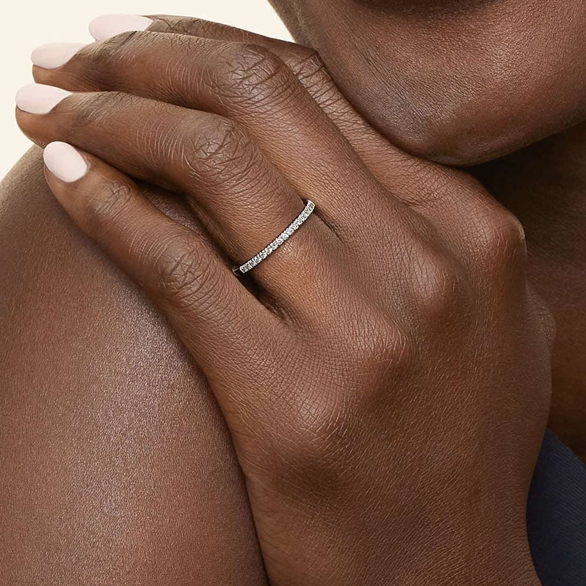 Ballad Half Coverage Lab Diamond Ring (1/6 ct. tw.) in 14K White Gold