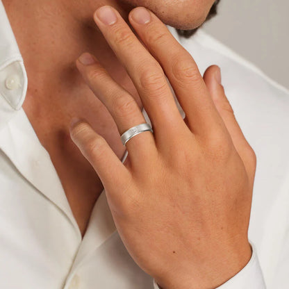 Borealis Diamond 6mm Wedding Ring in 14K White Gold