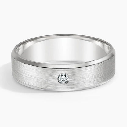 Borealis Diamond 6mm Wedding Ring in 14K White Gold