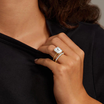 Nathalie Emerald Cut Lab Diamond Ring (7/8 ct. tw.) in 14K Yellow Gold