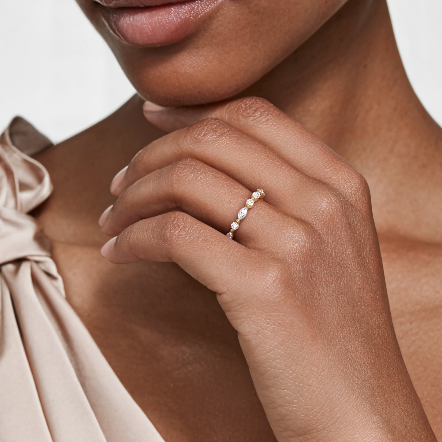 Versailles Half Coverage Lab Diamond Ring (3/8 ct. tw.) in 14K Yellow Gold