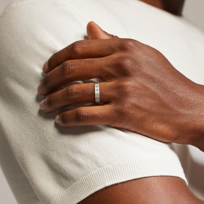 Luxe Apollo Diamond 4.5mm Wedding Ring in 14K White Gold