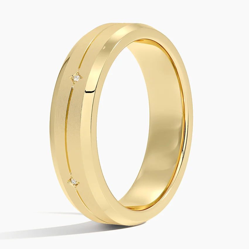 Cosmos Diamond 5.5mm Wedding Ring in 14K Yellow Gold