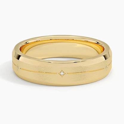 Cosmos Diamond 5.5mm Wedding Ring in 14K Yellow Gold