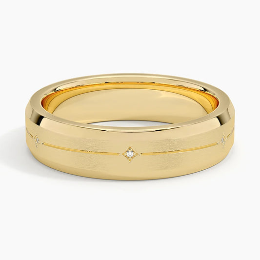 Cosmos Diamond 5.5mm Wedding Ring in 14K Yellow Gold
