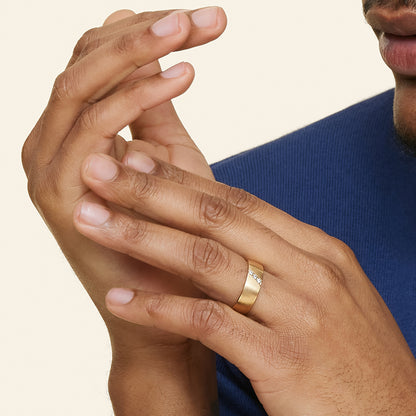 Dante Diamond 6.5mm Wedding Ring in 18K Yellow Gold