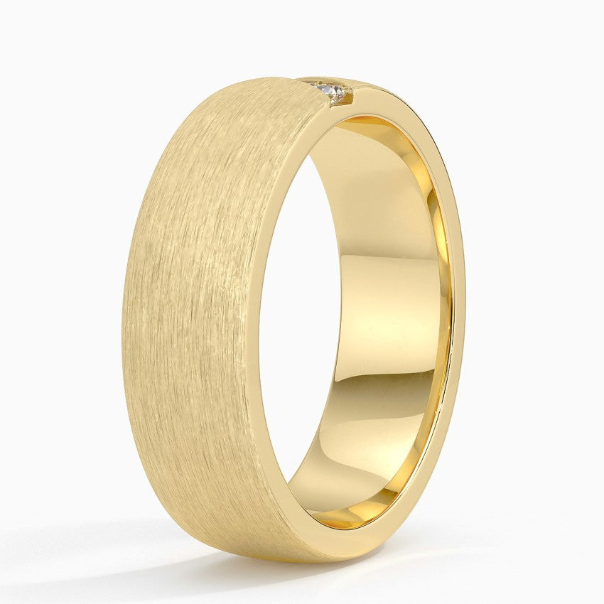 Dante Diamond 6.5mm Wedding Ring in 18K Yellow Gold