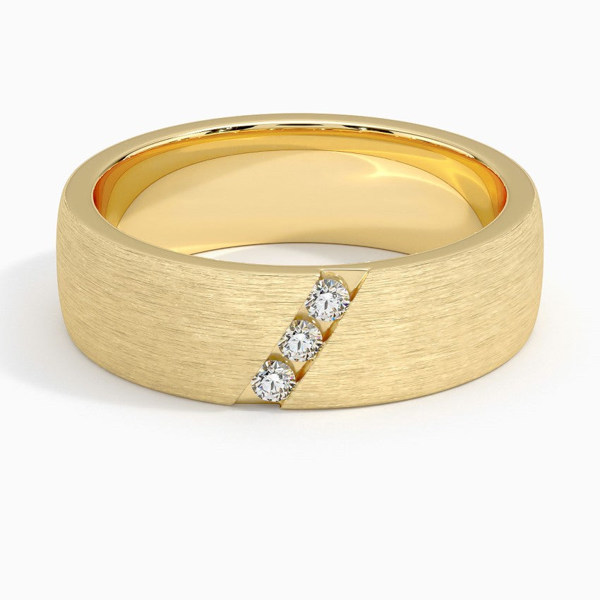 Dante Diamond 6.5mm Wedding Ring in 18K Yellow Gold
