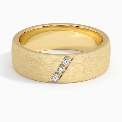 Dante Diamond 6.5mm Wedding Ring in 18K Yellow Gold