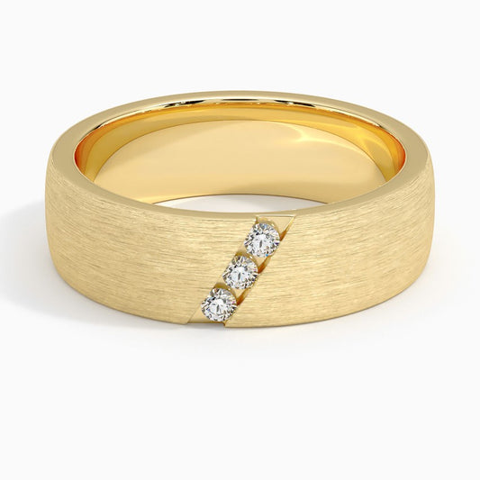 Dante Diamond 6.5mm Wedding Ring in 18K Yellow Gold