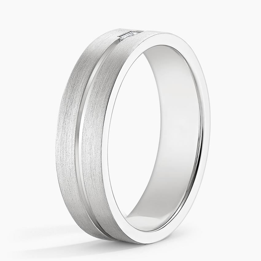 Ezra Diamond 5.5mm Wedding Ring in 14K White Gold