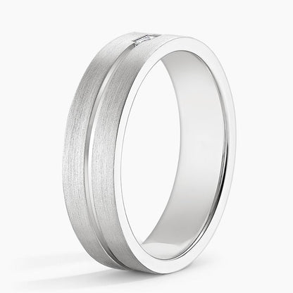 Ezra Diamond 5.5mm Wedding Ring in 14K White Gold