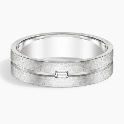 Ezra Diamond 5.5mm Wedding Ring in 14K White Gold
