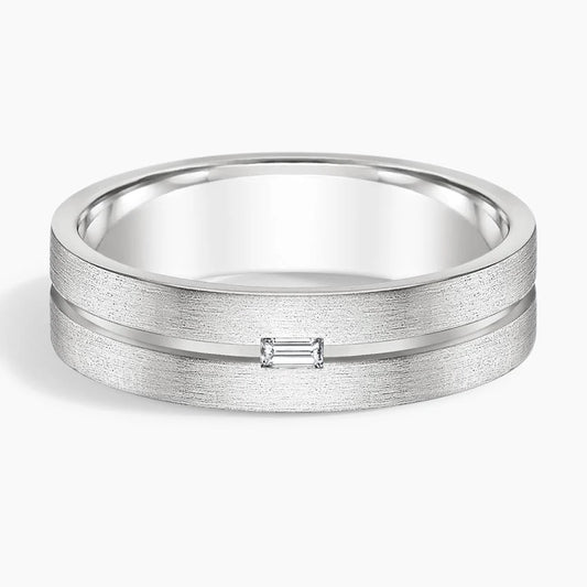 Ezra Diamond 5.5mm Wedding Ring in 14K White Gold