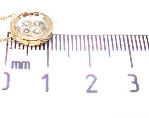 Bezel Diamond Button Necklace 34946