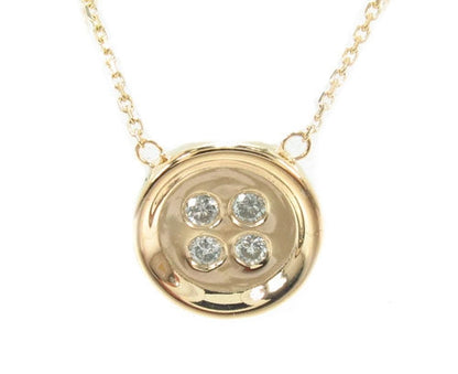 Bezel Diamond Button Necklace 34946