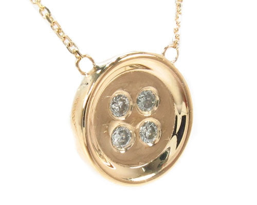 Bezel Diamond Button Necklace 34946