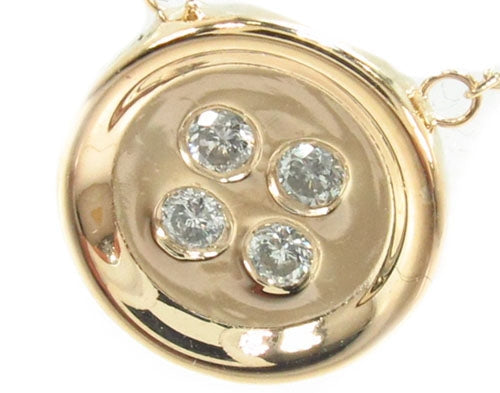 Bezel Diamond Button Necklace 34946