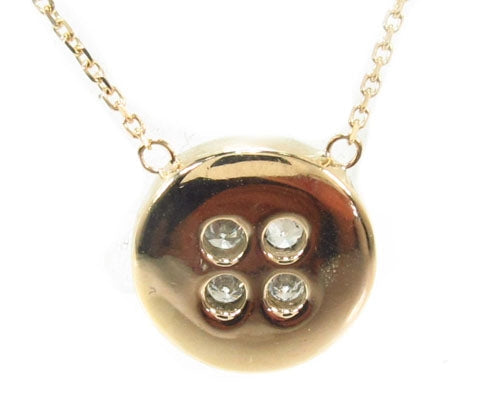 Bezel Diamond Button Necklace 34946