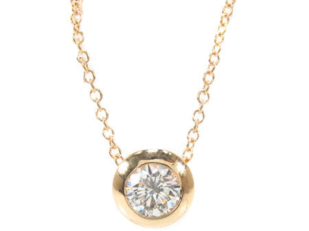 Bezel Diamond Necklace 33414