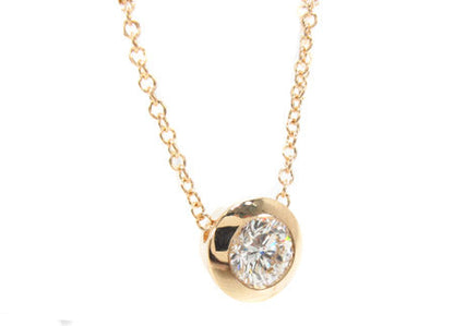 Bezel Diamond Necklace 33414