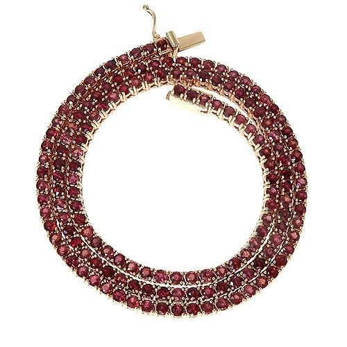 Blood Red Sapphire Tennis Chain