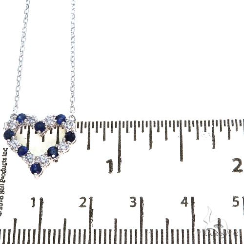 Blue Sapphire Diamond Heart Necklace 67484