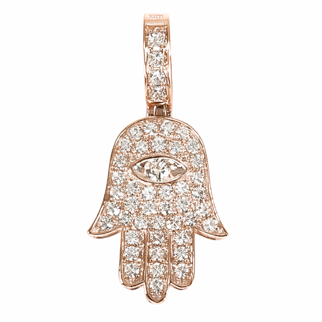14K Gold Hamsa Diamond Pendant