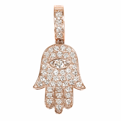 14K Gold Hamsa Diamond Pendant