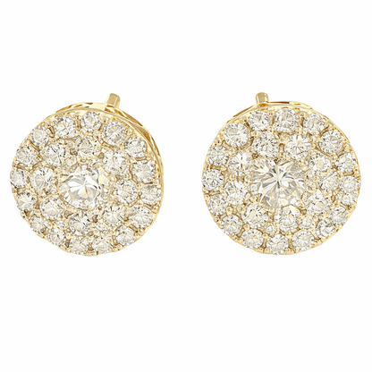 14K Gold Cluster Earrings