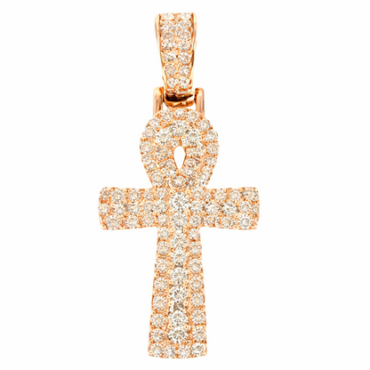 14K Gold Diamond Ankh Cross
