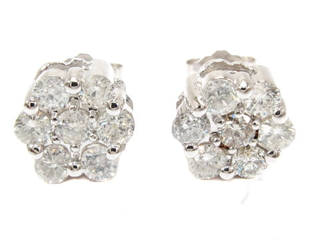 Flower Diamond Stud Earrings