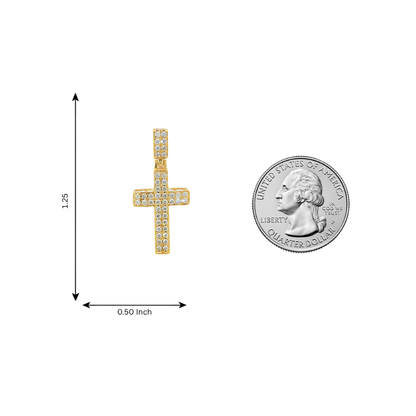 14K Gold Diamond Cross Pendant