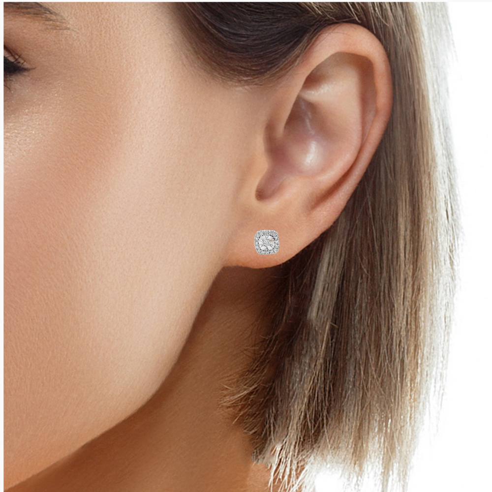 Classic Cushion Cut Diamond Earrings