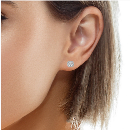 Classic Cushion Cut Diamond Earrings