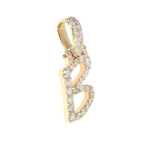 Custom Made Initial 'B' Diamond Pendant