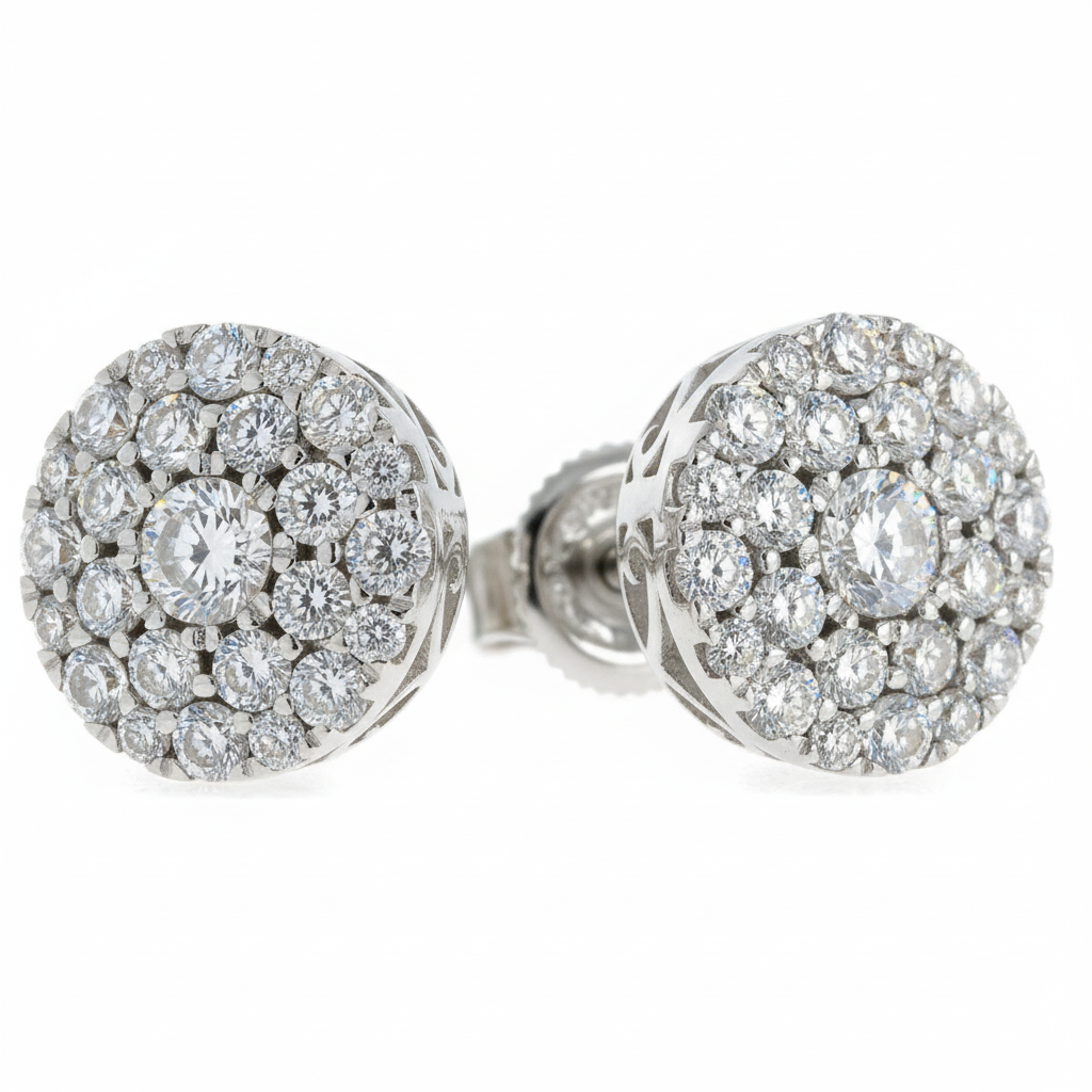 14K Gold Diamond Stud Earrings