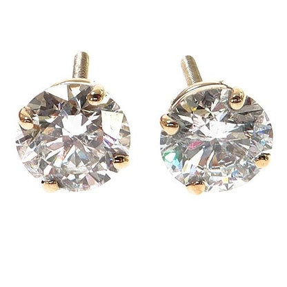 1 Ct Each Lab Diamond Stud Earrings