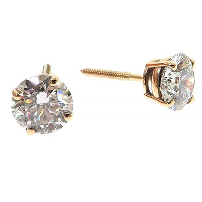 1 Ct Each Lab Diamond Stud Earrings