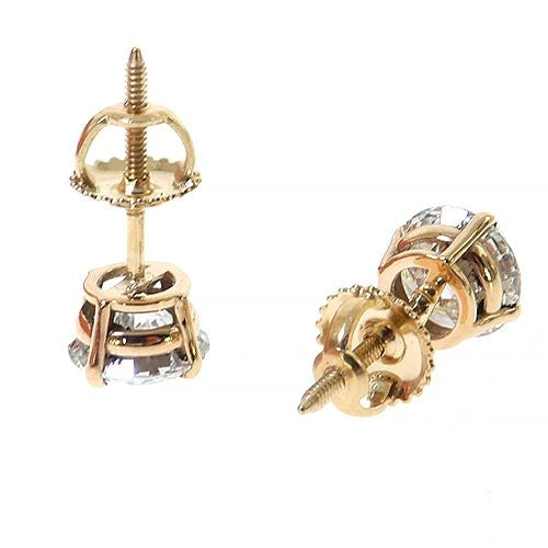 1 Ct Each Lab Diamond Stud Earrings