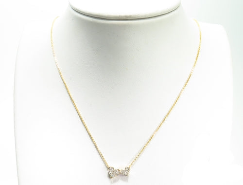 Double Cute Heart Diamond Necklace 40808