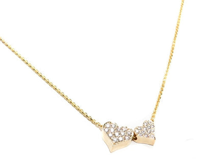 Double Cute Heart Diamond Necklace 40808