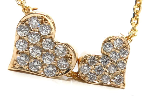 Double Cute Heart Diamond Necklace 40808