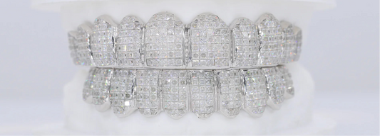 Invisible Set Princess Cut VVS Moissanite Diamond Grillz