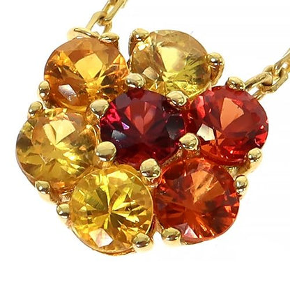 Fire Sapphire Diamond Flower Necklace 67408