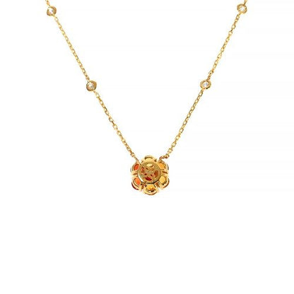 Fire Sapphire Diamond Flower Necklace 67408