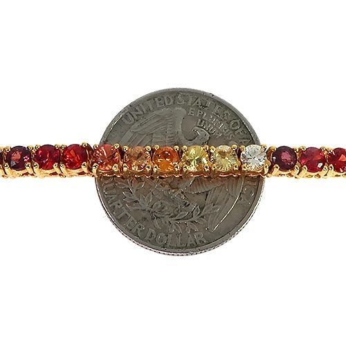 Fire Sapphire Multi Colored Tennis Chain